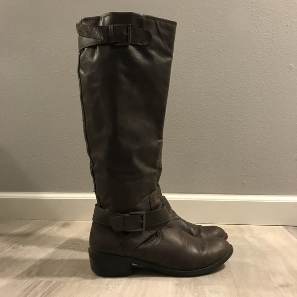 Man Made Leather Riding Boots sz 8 - Picture 4 of 8